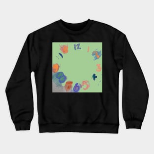 Clock with Numbers, watercolor Crewneck Sweatshirt